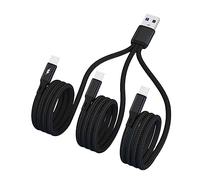 Cavo ricarica da USB-A a tipo C con tre, Black 116CM | Tre connettori tipo C da un ' sorgente USB-a, due connettori riservati per la ricarica a 5 V, cavo