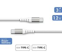 Force Power Cavo da USB C a C rinforzato da 2,4 A Lite, 1,2 metri, bianco