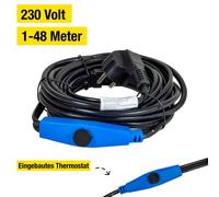 horizont Cavo di riscaldamento antigelo con termostato, ideale per il tubo dell'acqua o le piante, traccia di riscaldamento impermeabile, radiatore elettrico, cavo di riscaldamento per palme (12 m)