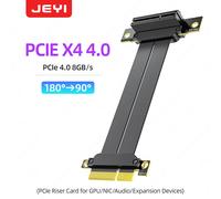 Cavo riser JEYI PCIe 4.0 X4, 90 ° -180 ° Cavo di prolunga PCIe angolare per scheda Rig Mining, scheda di rete, scheda di acquisizione, scheda SSD NVMe