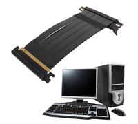 Cavo Riser PCIE 4.0, Compatibile con RTX 40 e 7000, Plug and Play, Flessibile Ed Efficiente, Anti-interferenza, Professionale, 128 Gbps, PCIE 4.0 X16 (BLACK)