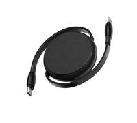 Cavo rotondo da tipo C a tipo C, nero | Cavo retrattile da 1 m per 240 W di corrente e connessioni dati da 480 Mbit/s in viaggio