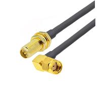 Cavo RP-SMA Maschio a RP-SMA Femmina 1 5 mm Paratia filo RG-58 50 Ohm Rf Cavo jumper estensione dell'antenna a trecce coassiali(RPSMA F to RP M90,50CM)
