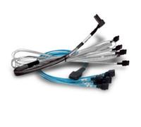 Broadcom 05-60004-00 cavo Serial Attached SCSI [SAS] 1 m (Broadcom - SAS internal cable - 1x8 Slim SAS [SFF-8654] [M] to 2x4 Slim SAS [SFF-8654] - 1 m) - Nouvo