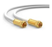 Cavo SAT 25m Cavo Satellitare TV - Cavo Antenna Digitale Coassiale per Internet - F-Stecker per Router, Modem - Cavo di Collegamento HD, 4K UHD,8K, DVB-S/S2 - Bianco