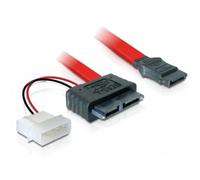 Cavo SATA DeLOCK Slimline femmina 2 pin alimentazione 0,3 m Rosso