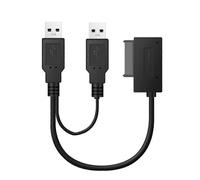 Cavo SATA Slimline Slim da 13 pin da USB2.0 a 6+7 con alimentatore USB 2.0 esterno per laptop CD-ROM DVD-ROM ODD