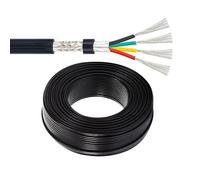 Cavo Schermato A 2/3/4/5 Conduttori, Cavo Di Alimentazione In Rame Stagnato UL2464 AWG 18/20/22/24, Cavo Elettrico Schermato Certificato UL 100 Piedi For Automotive, LED, Nautica(15ft,22awg-2c)
