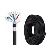 Cavo Schermato Flessibile TRVVPS A 8 Conduttori Da 0,2 Mm2 1,5, Conduttore In Rame Puro -22 ℉ 221, Treccia Stagnata Per Automazione Industriale E Sistemi Di Controllo(25ft,0.3mm2-8c)