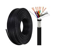 Cavo Schermato Multipolare Da 2/4/6/8 Conduttori 0,25/0,34 Mm² Con Anima In Rame Privo Di Ossigeno, Cavo PVC Certificato CE For Apparecchiature Automazione, Controlli Elettronici, CNC(60ft,4C-0.25mm²)