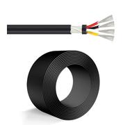 Cavo Schermato UL 2547 Da 25 Piedi A 100 Piedi, Calibro 26-20, Conduttore 2/3/4, Filo Con Anima In Rame Stagnato Da 300 V, Isolamento In PVC Nero/grigio, Cavo Flessibile for Audio(25ft,22AWG-3C)