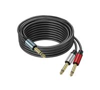 Cavo sdoppiatore audio a Y da stereo TRS da 1/4" a doppio mono TS da 5 m.