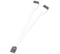 Cavo sdoppiatore con basetta - Adattatore doppio per scheda madre a in rame, prolunga compatta schermata nero bianco, connettore da 9 pin a due a 9 pin 17x10x3 cm 70 g | Durevole intestazione US