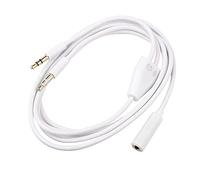 Cavo Sdoppiatore Microfono e Cuffia, BRIEFCEC Sdoppiatore Aux Stereo a 4 Pin Da 3.5mm Doppia Maschio a 3.5mm Femmina Audio Splitter Y, Jack Splitter per Notebook, PC, Cuffie, Auricolari(Bianco, 150cm)