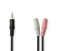 CAVO SDOPPIATORE NEDIS CAGP22150BK02 PER MICROFONO E CUFFIA JACK 3,5 MM PER SMARTPHONE