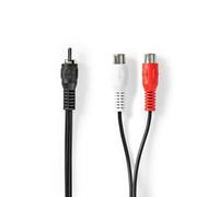 CAVO SDOPPIATORE RCA NEDIS CAGP24010BK02 1x RCA MASCHIO - 2x RCA FEMMINA LUNGHEZZA 0.20 CM