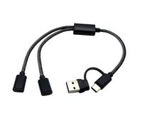 Cavo sdoppiatore USB + connettore di prolunga da maschio tipo C a 2/3 femmina connettori hub porta dati e ricarica adattatori split USB C hub di trasferimento dati