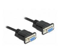 Cavo seriale DELOCK 86608 RS-232 D-Sub9 Femmina-Femmina 1 m Nero