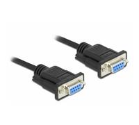 Cavo seriale DeLock 87516 DB-9 F/F 5 m Nero PVC dorato