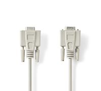 Cavo seriale | Maschio D-Sub a 9 Pin | Femmina D-Sub a 9 Pin | Placcato Nickel | 5.00 m | Tondo | PVC | Avorio | Label
