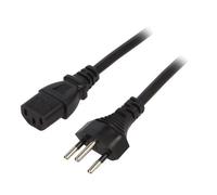 Cavo SN30-3/10/1.8BK IEC C13 femmina, connettore SEV-1011 (J) 1,8 m nero PVC LIA