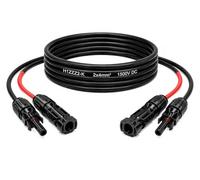 Cavo solare duplex 3m set 4mm² H1Z2Z2-K - in onnettore MC4 - certificato TÜV - 1500V 30A - resistente agli UV e agli agenti atmosferici - per impianti solari, fotovoltaici, camper e impianti per