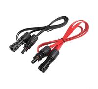 Cavo solare fotovoltaico 100 cm flessibile piatto connettore fotovoltaico con accoppiatore per installazione di finestre e porte battenti 4mm2 sezione trasversale trasmissione di potenza rosso nero