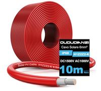 Cavo solare PV DC, 6 mm²/10AWG - 1800 V, filo di qualità doppio isolato (10 m, 6 mm² nero, rosso)