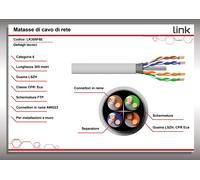 Link Cavo Solido Schermato Ftp Per Reti Categoria 6 Lszh In Rame Matassa 305mt C