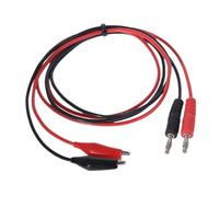 Cavo sonda for test oscilloscopio con connettore a banana doppio da 2 pezzi, 1 m rosso nero