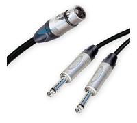 Cavo Split Neutrik Femmina XLR A 2 Jack Mono Doppio. Duplicatore Lead 1m+