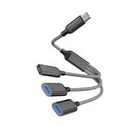 Cavo split USB - Adattatore split per caricabatterie, cavo splitter USB da 1 piedi | Adattatore di ricarica dati di estensione 1 in 3 fuori, trasferimento dati dati