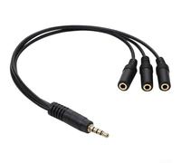 Cavo splitter audio da 3,5 mm da 1 a 6 porte, cavo di prolunga per computer, smartphone, tablet, compatibile con cuffie e microfono per la condivisione audio di gruppo (un terzo)