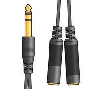 Cavo Splitter Audio Stereo 6,3 mm 0,2 m, Jack Maschio 6,35 mm a 2 Prese Jack Stereo, Sdoppiatore per Cuffie, Mixer, Amplificatori e Apparecchi AV