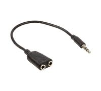 Cavo splitter audio Valueline Jack maschio da 3,5 mm/2x3,5 mm Jack femmina 20 cm Nero