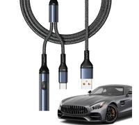 Cavo splitter di ricarica per auto, cavo di ricarica per auto, cavo di ricarica splitter C 2 in 1, cavo di ricarica rapida 6A, cavo di ricarica separatore C con accenditore, accessori per la via