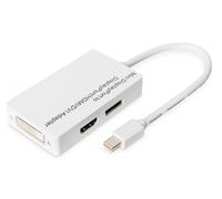 Cavo splitter DisplayPort, miniDP - DP+HDMI+DVIM/F, 0,2 m, compatibile con DP 1.1a, CE, bianco