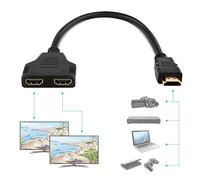 Cavo splitter HDMI, HDMI 1080P Maschio a Doppio HDMI Femmina Cavo Adattatore Splitter da 1 a 2 Vie Accessori per Computer per TV HD, 1 Maschio a Doppio HDMI 2 Femmina Y Splitter Cavo