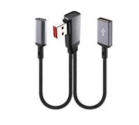 Cavo splitter intrecciato, tipo C e USB femmina | Ingresso ad angolo retto da 66 W per l'accesso alla console compatta, modalità utilità cavo dati di alimentazione