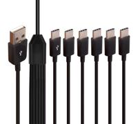 Cavo splitter multi USB C, 6 in 1, USB 2.0 A maschio a sei USB tipo C maschio, cavo adattatore per sincronizzazione da 1 a 6, compatibile con cellulare/Android e altri (6 tipo C)