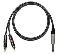 Cavo Splitter Neutrik Stereo 1/4" Jack Diviso in Doppio Rean RCA / Phonos. Nero