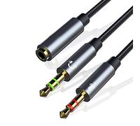 Cavo splitter PC per HyperX Cloud II, Alpha, Stinger, Core e Astro A10 A40 | Adattatore audio a Y da 30,5 cm per cuffie Turtle Beach Recon 70, SteelSeries e Sennheiser