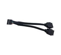 Cavo splitter USB 2.0 interno per scheda madre, nero | Adattatore a Y da 9 pin a due 9 pin per il routing di espansione USB del pannello frontale