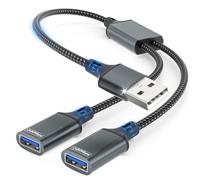 Cavo splitter USB a Y da 0,35m,prolunga us b A 1 maschio 2 femmine,splitter doppio,prolunga a doppia porta per alimentazione e dati,mini hub,compatibile con PC,laptop,Mac,chiavetta usb,tastiera,mouse