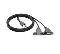 Cavo splitter USB a Y, prolunga da USB maschio a 2 femmine con foro per vite di fissaggio facile, estende le porte USB per il cavo di ricarica