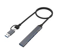 Cavo splitter USB C in alluminio Tipo/maschio a USB2.0+USB3.0 Adattatore di trasferimento dati per tastiere PC Gaming Portatile