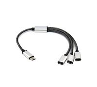 Cavo splitter USB C maschio a 3 femmine, convertitore multi-hub, caricatore porta da 11,8 pollici, adattatore di ricarica USB C