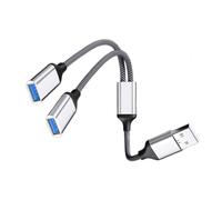 Cavo splitter USB multiporta, adattatore di alimentazione USB da 1 maschio a 2 femmine per ricarica/trasferimento dati, cavo ad alta velocità da 480