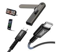 Cavo staccabile 2 in 1 da USB C a USB C, 1,8 m, supporto invisibile tipo C
