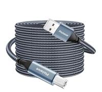 Cavo stampante USB 2.0 4M USB A a USB B Cavo USB 2.0 Tipo B Scanner ad alta velocità compatibile con Lexmark Dell HP Canon Epson Xerox Brother DAC e altro ancora (grigio)
